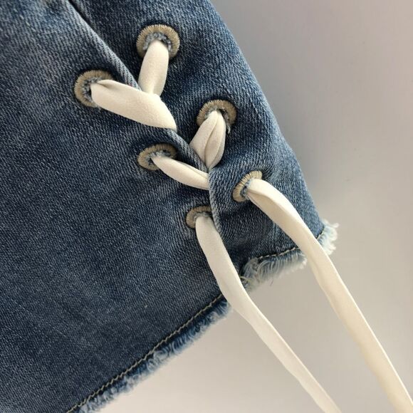 NYDJ Sheri Slim Ankle Jean with Laced Side Slits Size 14 - Picture 3 of 10